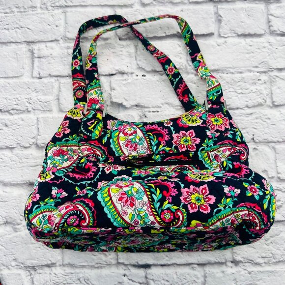 Vera Bradley Emily Paisley Quilted Satchel Shoulder Bag Floral Print Colorful - Picture 1 of 12